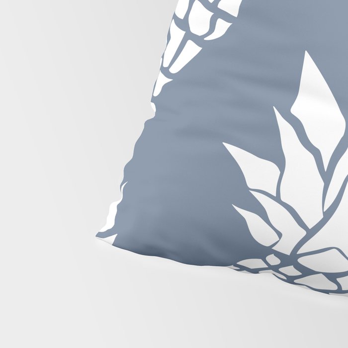 Festive, Tropical, Pineapples, Blue and White Pillow Sham Gallery Image 4