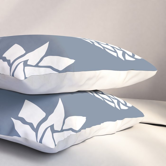 Festive, Tropical, Pineapples, Blue and White Pillow Sham Gallery Image 3