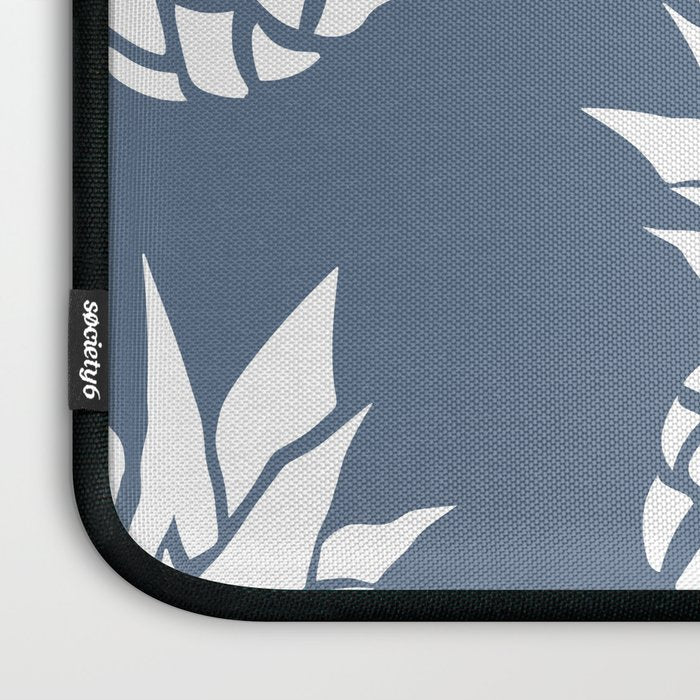 Festive, Tropical, Pineapples, Blue and White Laptop Sleeve Gallery Image 3