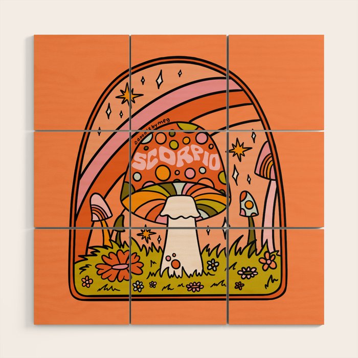 Scorpio Mushroom Wood Wall Art Gallery Image 1