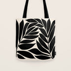 Black Seagrass Shapes Drawing Tote Bag Gallery Image 1