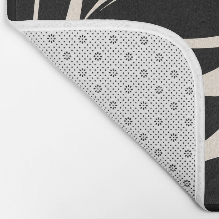 Black Seagrass Shapes Drawing Bath Mat Gallery Image 2