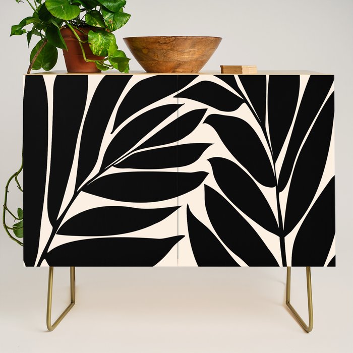 Black Seagrass Shapes Drawing Credenza Gallery Image 1
