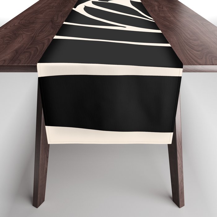 Black Seagrass Shapes Drawing Table Runner Gallery Image 1