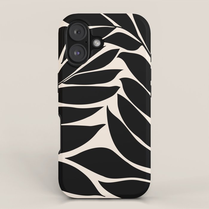 Black Seagrass Shapes Drawing iPhone Case Gallery Image 1