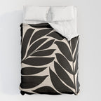 Black Seagrass Shapes Drawing Duvet Cover Gallery Image 6