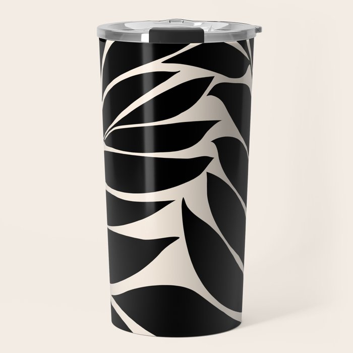 Black Seagrass Shapes Drawing Travel Mug Gallery Image 1