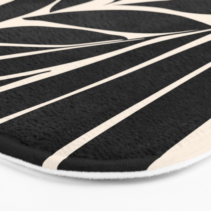 Black Seagrass Shapes Drawing Bath Mat Gallery Image 3