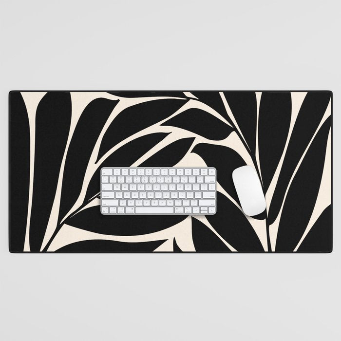 Black Seagrass Shapes Drawing Desk Mat Gallery Image 1