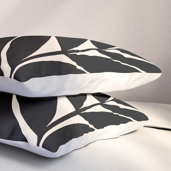 Black Seagrass Shapes Drawing Pillow Sham Gallery Image 3