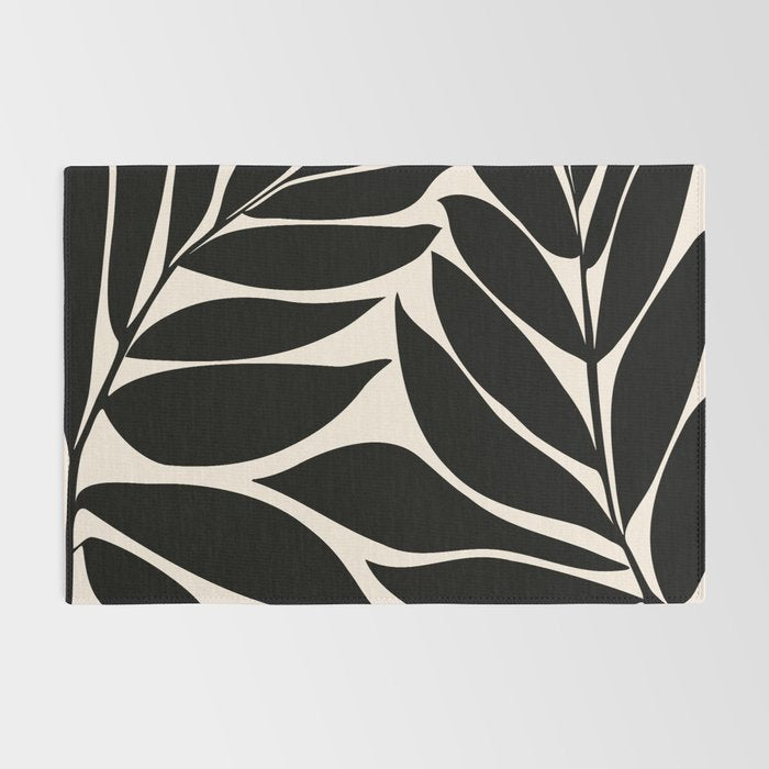 Black Seagrass Shapes Drawing Rug Gallery Image 2
