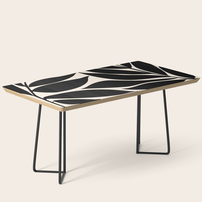 Black Seagrass Shapes Drawing Coffee Table Gallery Image 1