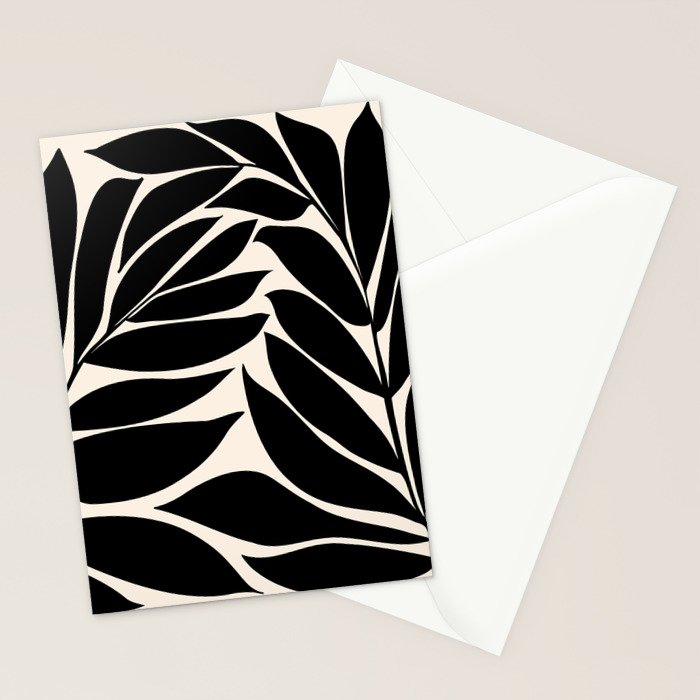 Black Seagrass Shapes Drawing Stationery Card Gallery Image 2