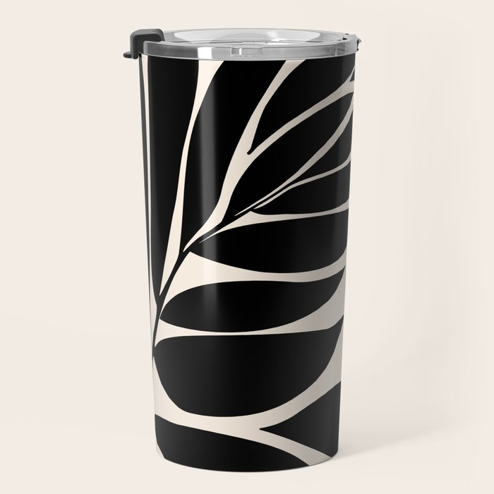 Black Seagrass Shapes Drawing Travel Mug Gallery Image 3