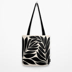 Black Seagrass Shapes Drawing Tote Bag Gallery Image 2