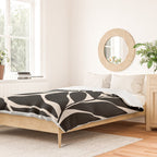 Black Seagrass Shapes Drawing Duvet Cover Gallery Image 2
