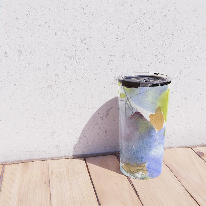Spring Equinox x colorful happy watercolor abstract painting Travel Mug Gallery Image 4