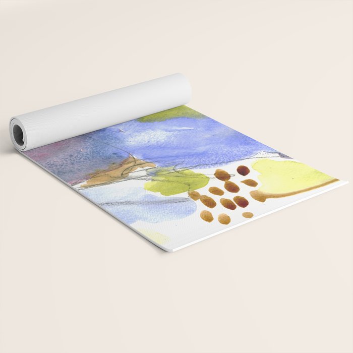 Spring Equinox x colorful happy watercolor abstract painting Yoga Mat Gallery Image 2