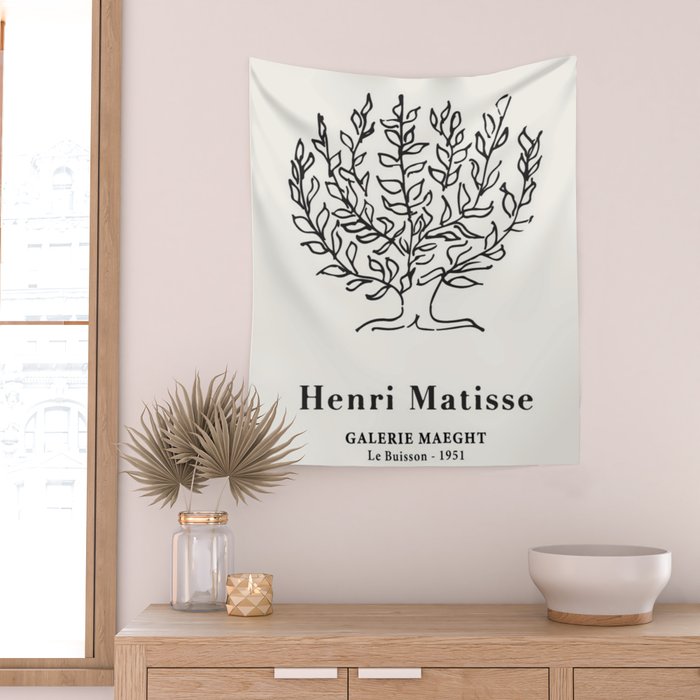 Henri Matisse 'Tree of Life' Abstract Line Art Wall Tapestry Gallery Image 2