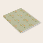 Mid Century Modern Atomic Stars and Lines Olive Green and Cantaloupe Orange Pattern Notebook Gallery Image 2
