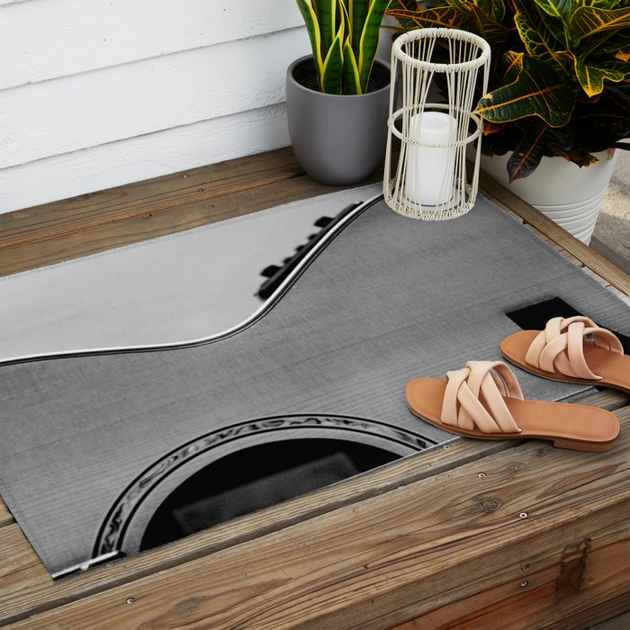 acoustic electric guitar music aesthetic close up elegant fine art photography  Outdoor Rug Gallery Image 2