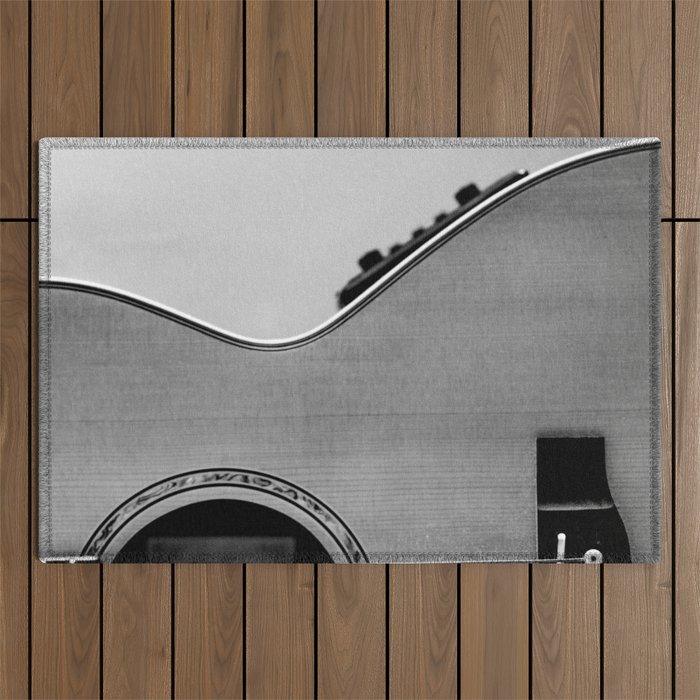 acoustic electric guitar music aesthetic close up elegant fine art photography  Outdoor Rug Gallery Image 1