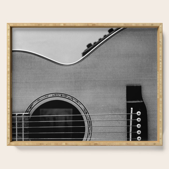 acoustic electric guitar music aesthetic close up elegant fine art photography  Serving Tray Gallery Image 1
