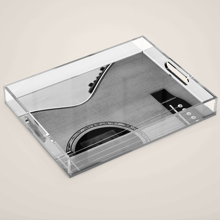 acoustic electric guitar music aesthetic close up elegant fine art photography  Acrylic Tray Gallery Image 1