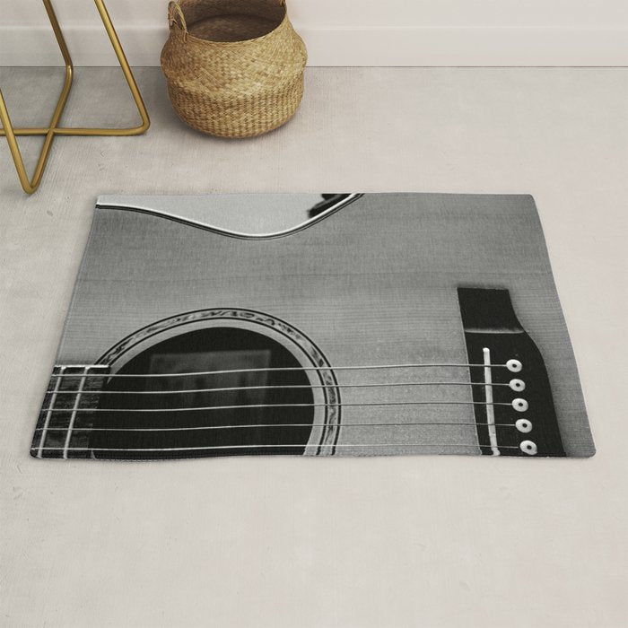 acoustic electric guitar music aesthetic close up elegant fine art photography  Rug Gallery Image 1