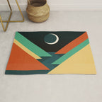 Quiet stream under crescent moon Rug Gallery Image 1