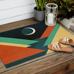 Quiet stream under crescent moon Outdoor Rug Gallery Image 2