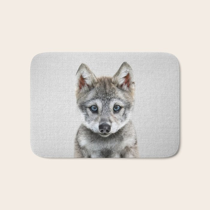 Baby Wolf - Colorful Bath Mat Gallery Image 1