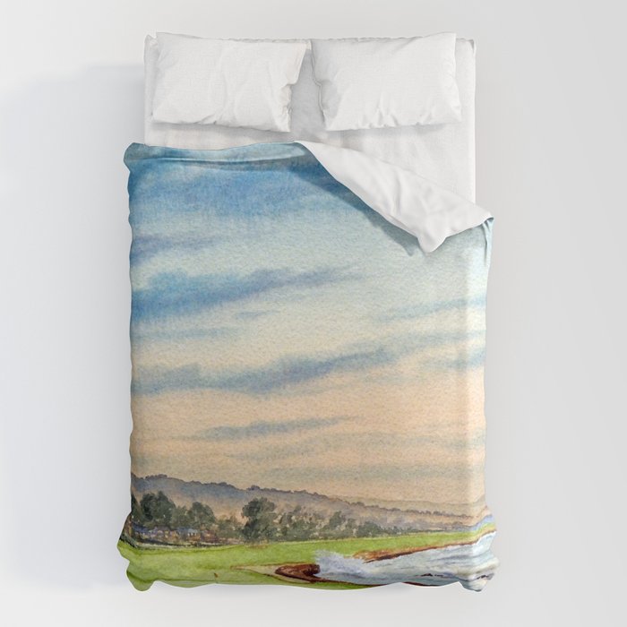 Pebble Beach Golf Course 18th Hole Duvet Cover Gallery Image 6