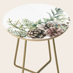 Christmas Pine Bouquet, Watercolor Floral Prints Side Table Gallery Image 2