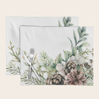 Christmas Pine Bouquet, Watercolor Floral Prints Placemat Gallery Image 1