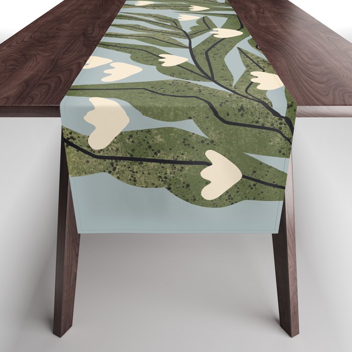 Reaching Tulips (Pale Blue) Table Runner Gallery Image 1