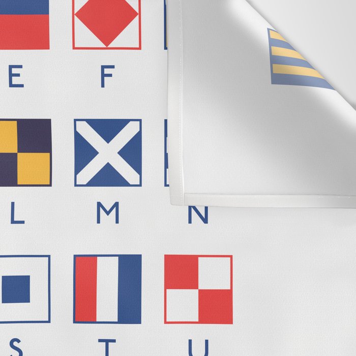 Maritime Nautical Signal Flags Chart - White Wall Tapestry Gallery Image 3