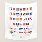 Maritime Nautical Signal Flags Chart - White Wall Tapestry Gallery Image 4