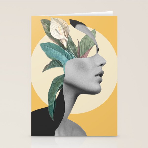 Floral Portrait /collage 3 Stationery Card Gallery Image 1