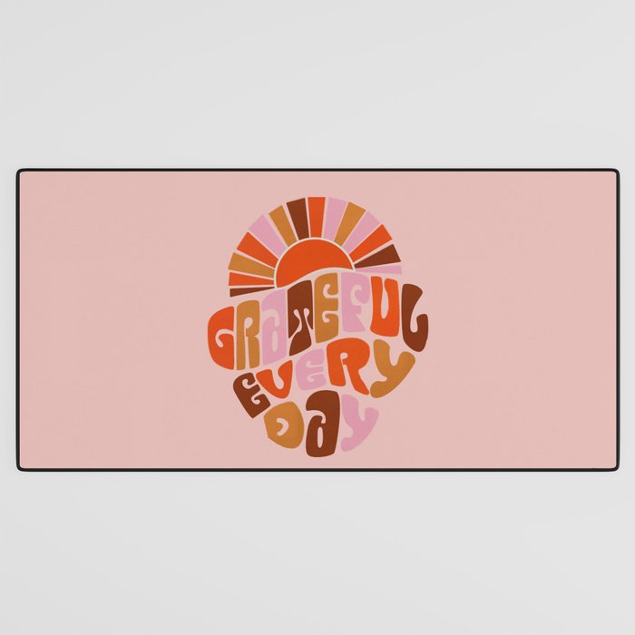 Grateful Everyday - 70s Hippie Style  Desk Mat Gallery Image 3
