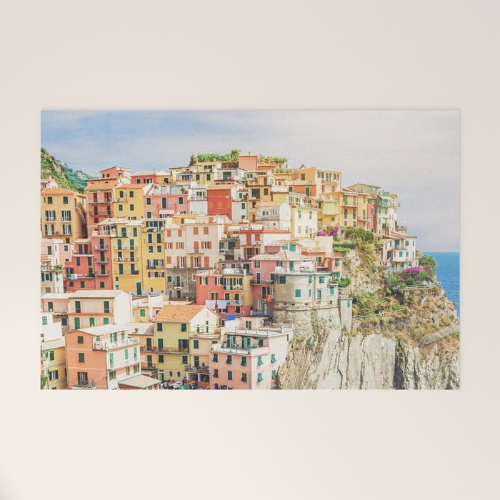 Bella Italia - Manarola, Cinque Terre Italy - Photo Society6 Art Print - Holiday Travel Photography Welcome Mat Gallery Image 1