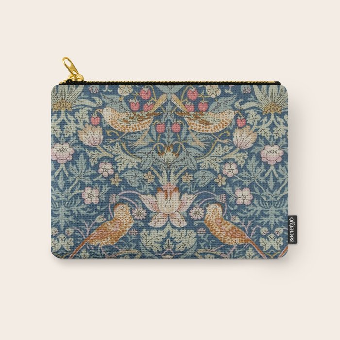 William Morris Strawberry Thief Blue Green Carry All Pouch Gallery Image 1