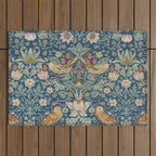 William Morris Strawberry Thief Blue Green Outdoor Rug Gallery Image 1