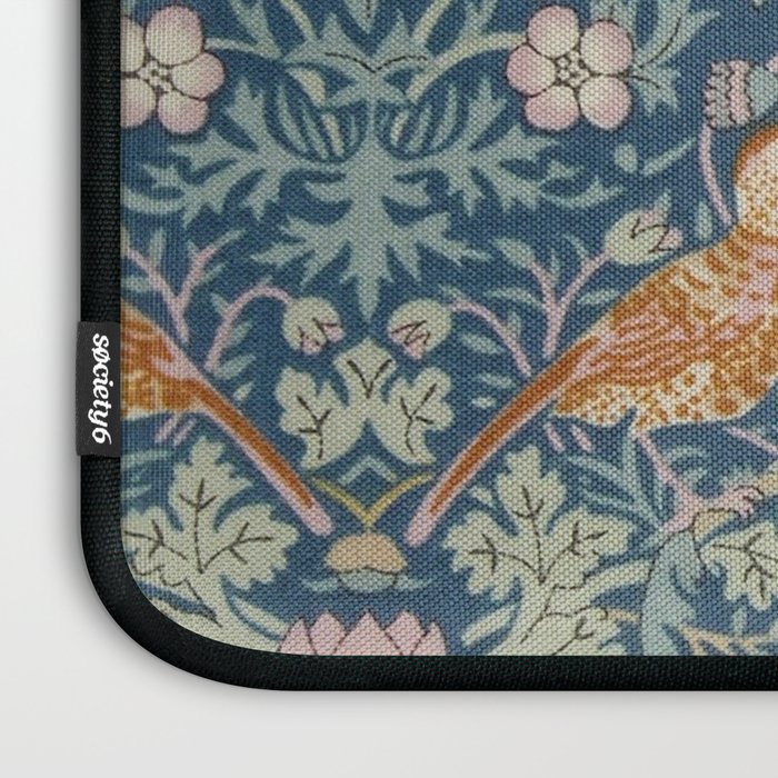 William Morris Strawberry Thief Blue Green Laptop Sleeve Gallery Image 3