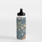 William Morris Strawberry Thief Blue Green Water Bottle Gallery Image 3