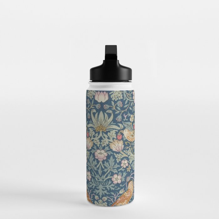 William Morris Strawberry Thief Blue Green Water Bottle Gallery Image 3