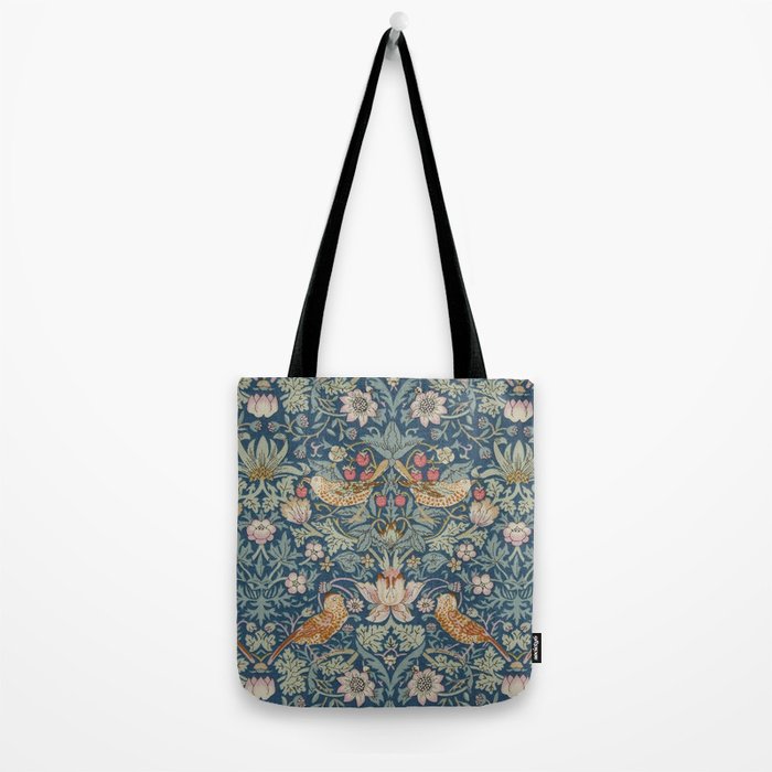 William Morris Strawberry Thief Blue Green Tote Bag Gallery Image 2