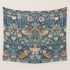 William Morris Strawberry Thief Blue Green Wall Tapestry Gallery Image 4