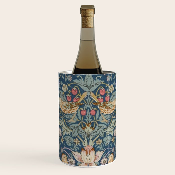 William Morris Strawberry Thief Blue Green Wine Chiller Gallery Image 1