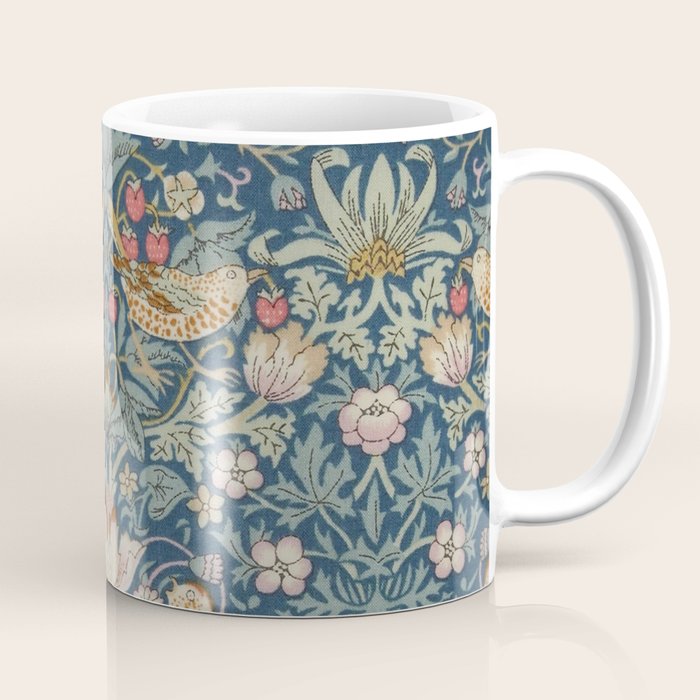 William Morris Strawberry Thief Blue Green Coffee Mug Gallery Image 1